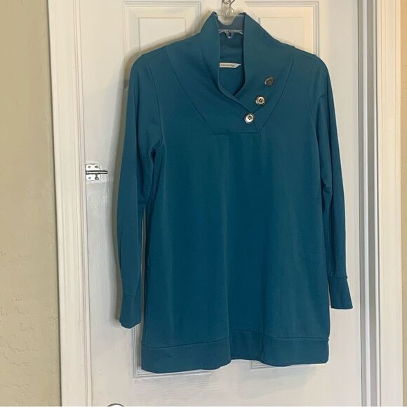Soft Surroundings Winifred Pullover Teal Size Medium - Picture 4 of 10